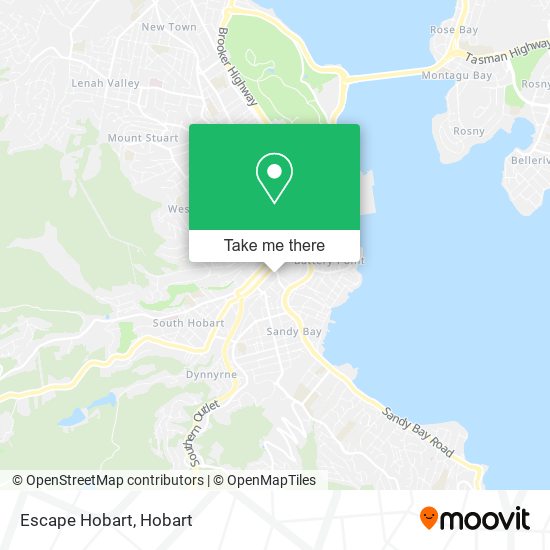 Mapa Escape Hobart