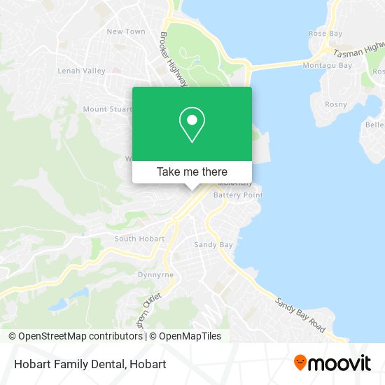 Hobart Family Dental map