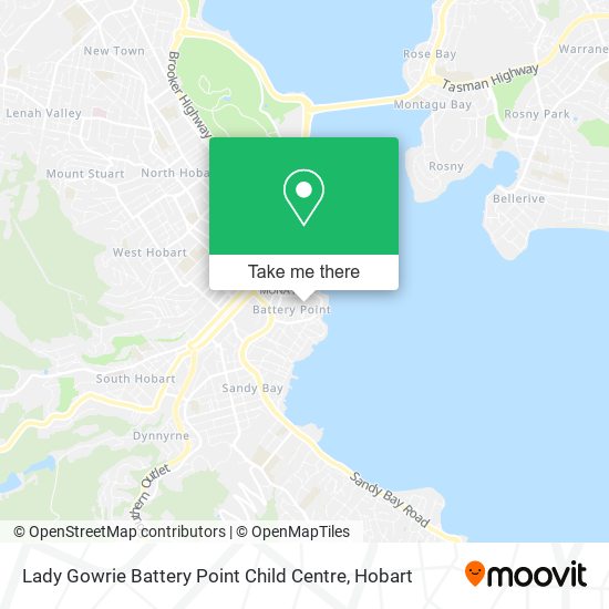 Lady Gowrie Battery Point Child Centre map