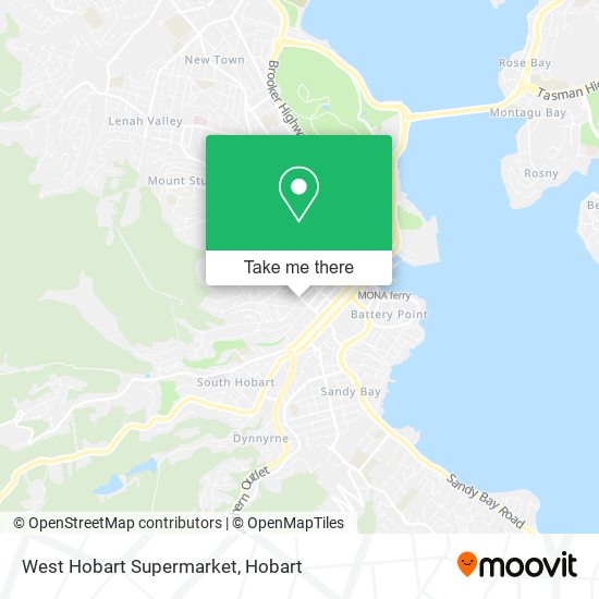 Mapa West Hobart Supermarket