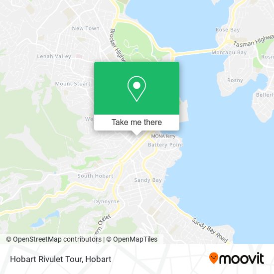 Hobart Rivulet Tour map