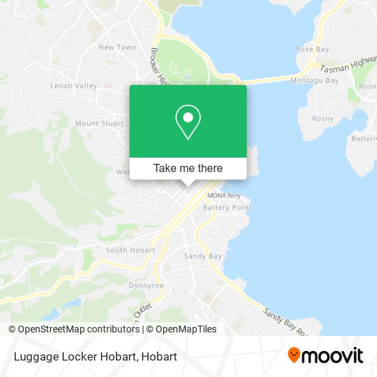 Luggage Locker Hobart map