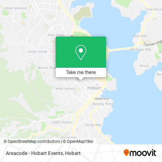 Areacode - Hobart Events map