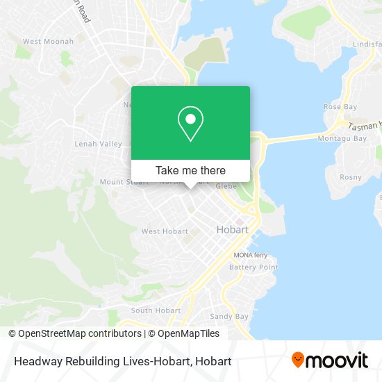 Headway Rebuilding Lives-Hobart map