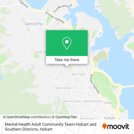 Mental Health Adult Community Team-Hobart and Southern Districts map