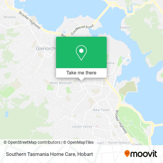 Southern Tasmania Home Care map