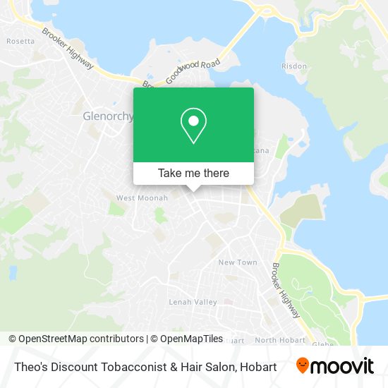 Mapa Theo's Discount Tobacconist & Hair Salon