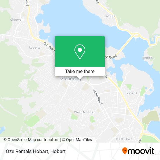 Oze Rentals Hobart map