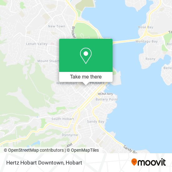 Mapa Hertz Hobart Downtown