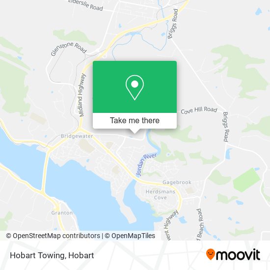 Hobart Towing map