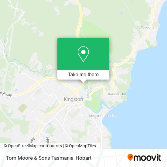 Tom Moore & Sons Tasmania map