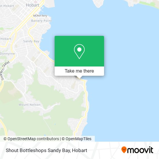Mapa Shout Bottleshops Sandy Bay