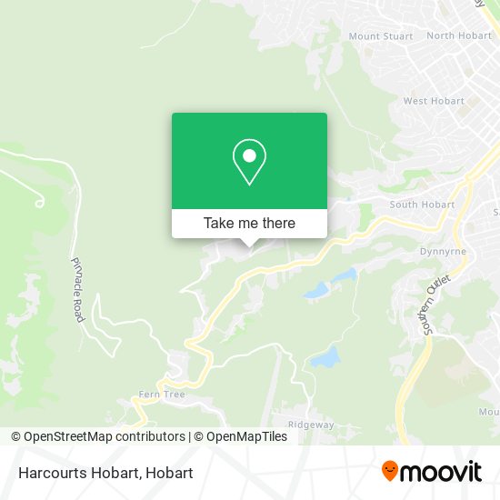 Mapa Harcourts Hobart