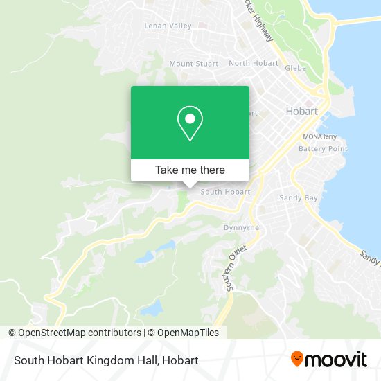 South Hobart Kingdom Hall map