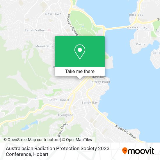 Australasian Radiation Protection Society 2023 Conference map