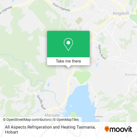 Mapa All Aspects Refrigeration and Heating Tasmania