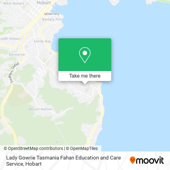 Mapa Lady Gowrie Tasmania Fahan Education and Care Service