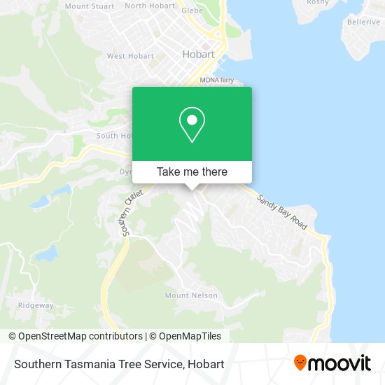 Mapa Southern Tasmania Tree Service