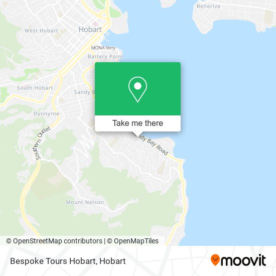 Bespoke Tours Hobart map