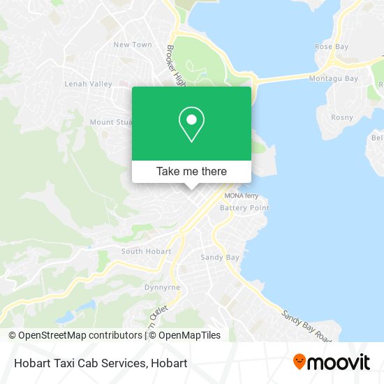 Hobart Taxi Cab Services map