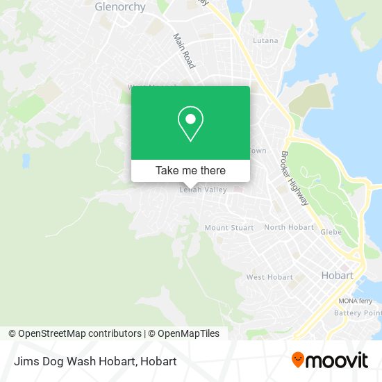 Jims Dog Wash Hobart map
