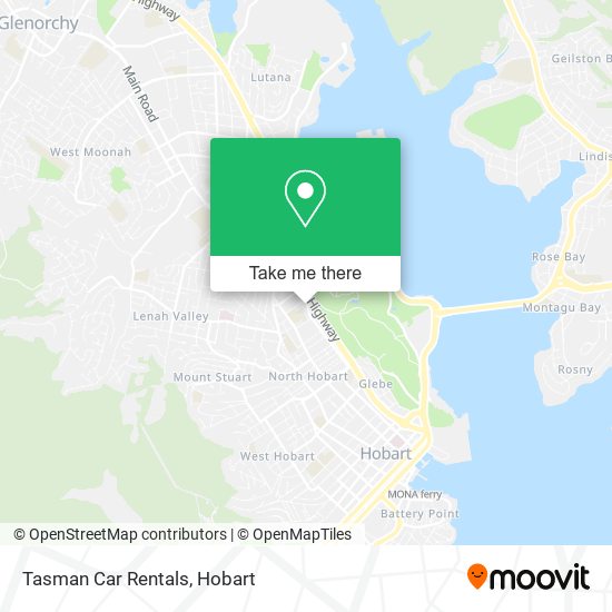 Mapa Tasman Car Rentals