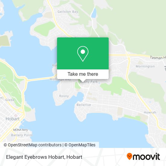 Elegant Eyebrows Hobart map