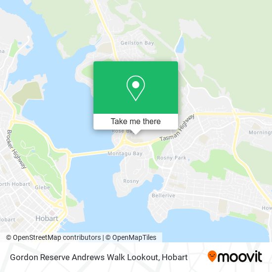 Gordon Reserve Andrews Walk Lookout map