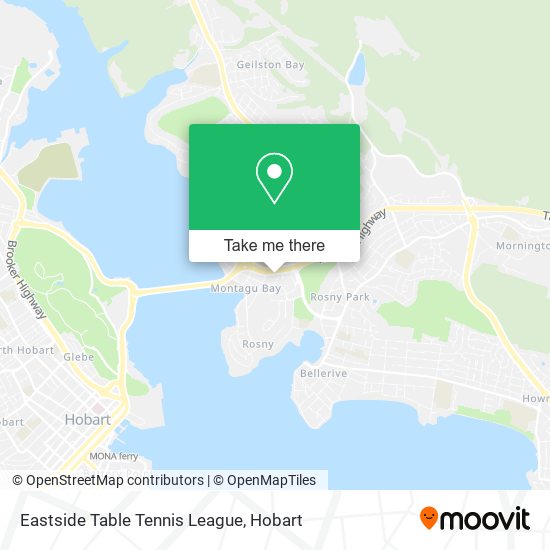 Mapa Eastside Table Tennis League