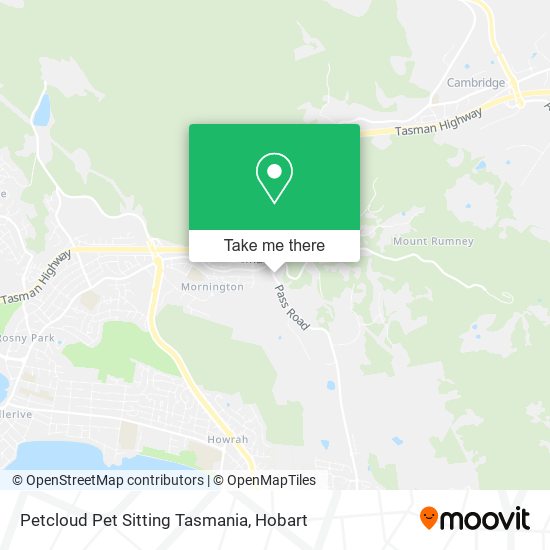 Mapa Petcloud Pet Sitting Tasmania