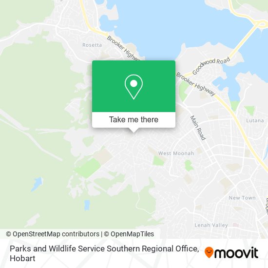 Parks and Wildlife Service Southern Regional Office map