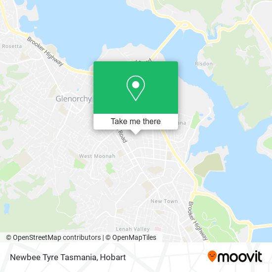 Newbee Tyre Tasmania map