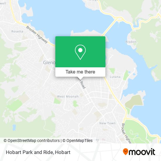 Hobart Park and Ride map