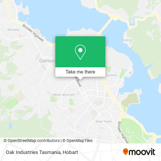 Mapa Oak Industries Tasmania