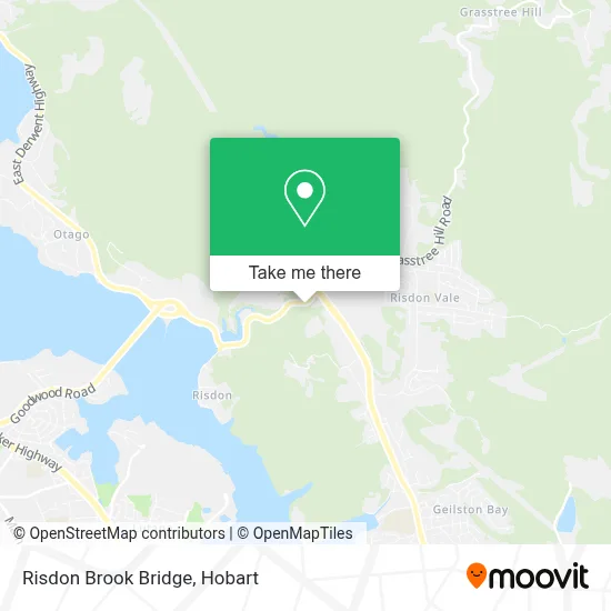 Mapa Risdon Brook Bridge