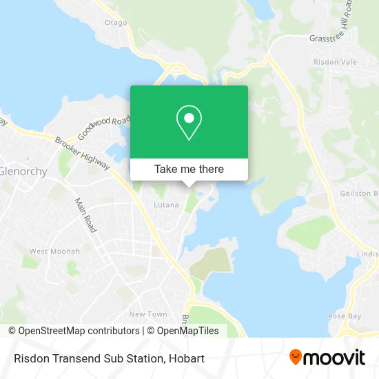 Mapa Risdon Transend Sub Station