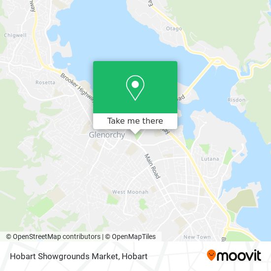 Mapa Hobart Showgrounds Market