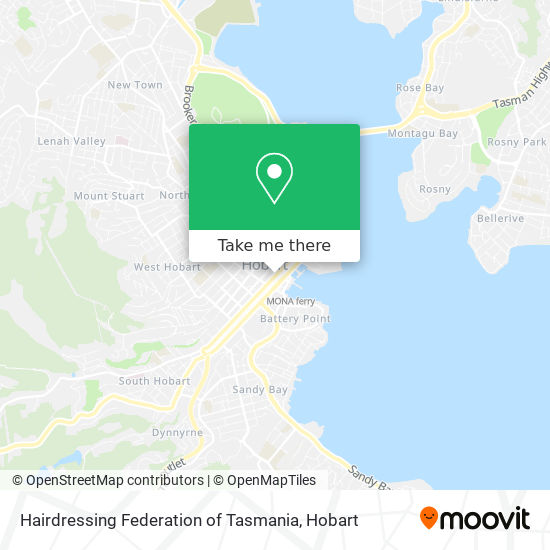 Hairdressing Federation of Tasmania map