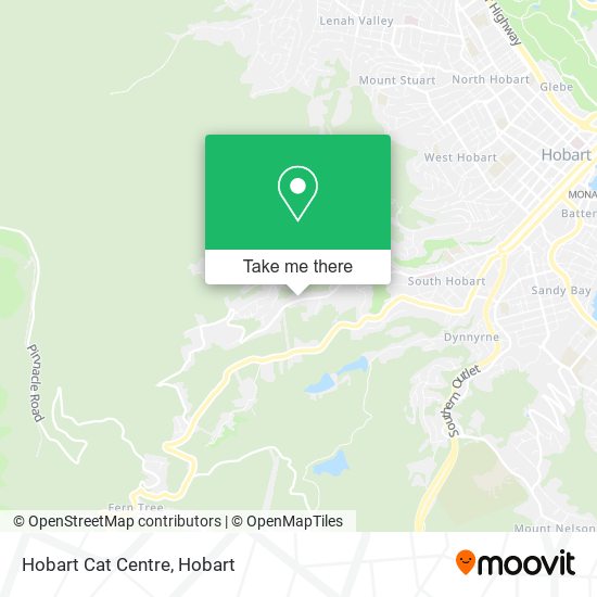 Mapa Hobart Cat Centre