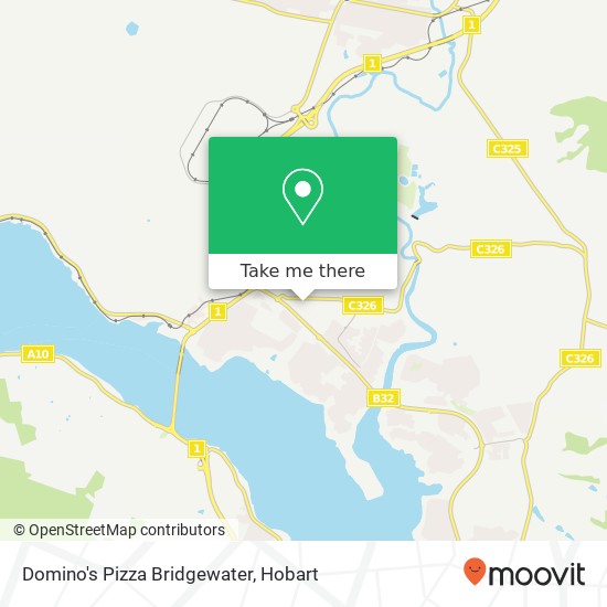 Mapa Domino's Pizza Bridgewater, 1 Hurst St Bridgewater TAS 7030
