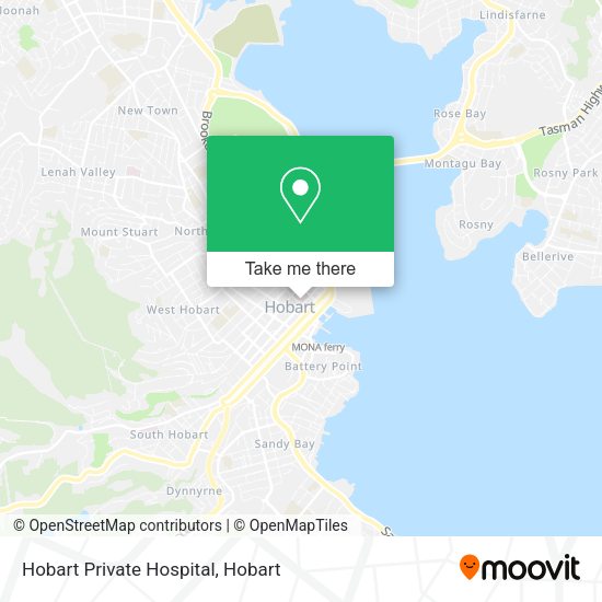 Hobart Private Hospital map