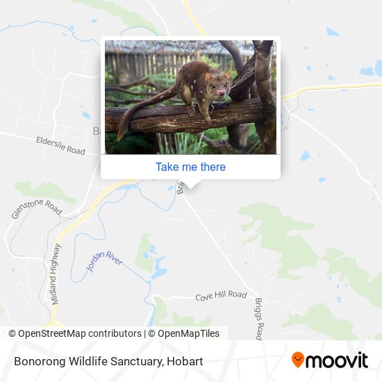 Mapa Bonorong Wildlife Sanctuary