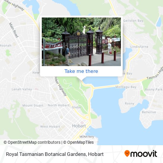 Royal Tasmanian Botanical Gardens map