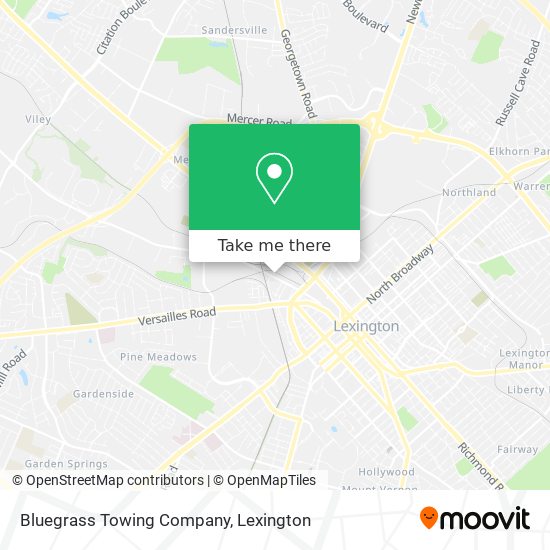 Mapa de Bluegrass Towing Company