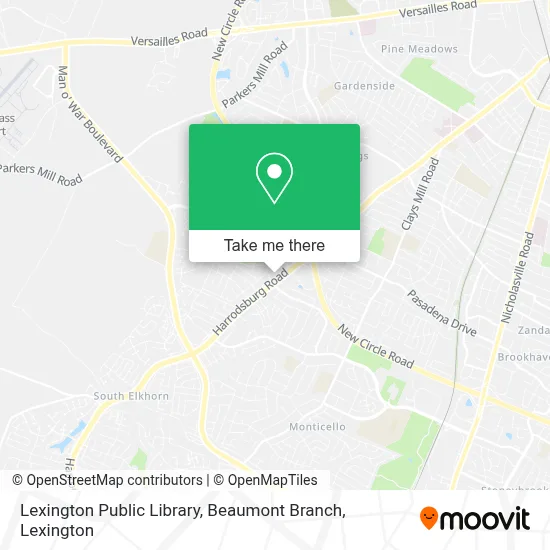 Lexington Public Library, Beaumont Branch map