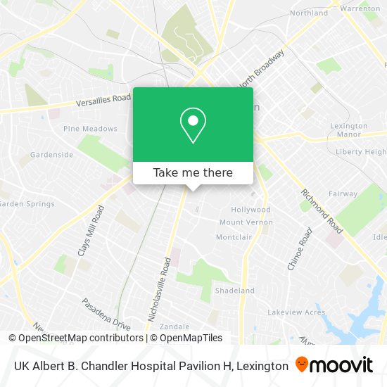 UK Albert B. Chandler Hospital Pavilion H map