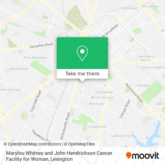 Marylou Whitney and John Hendrickson Cancer Facility for Woman map