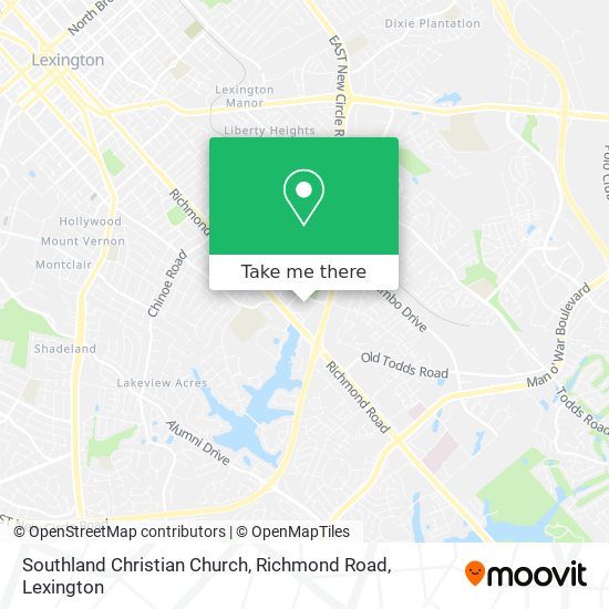 Mapa de Southland Christian Church, Richmond Road