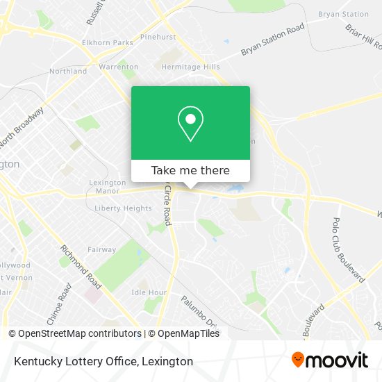 Mapa de Kentucky Lottery Office