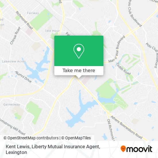 Mapa de Kent Lewis, Liberty Mutual Insurance Agent